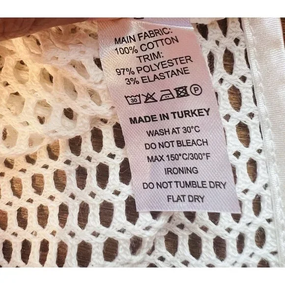 My Beachy Side Camelia Maxi Skirt Small White Cotton Lace Fringe Swim Cover Up - Picture 10 of 10